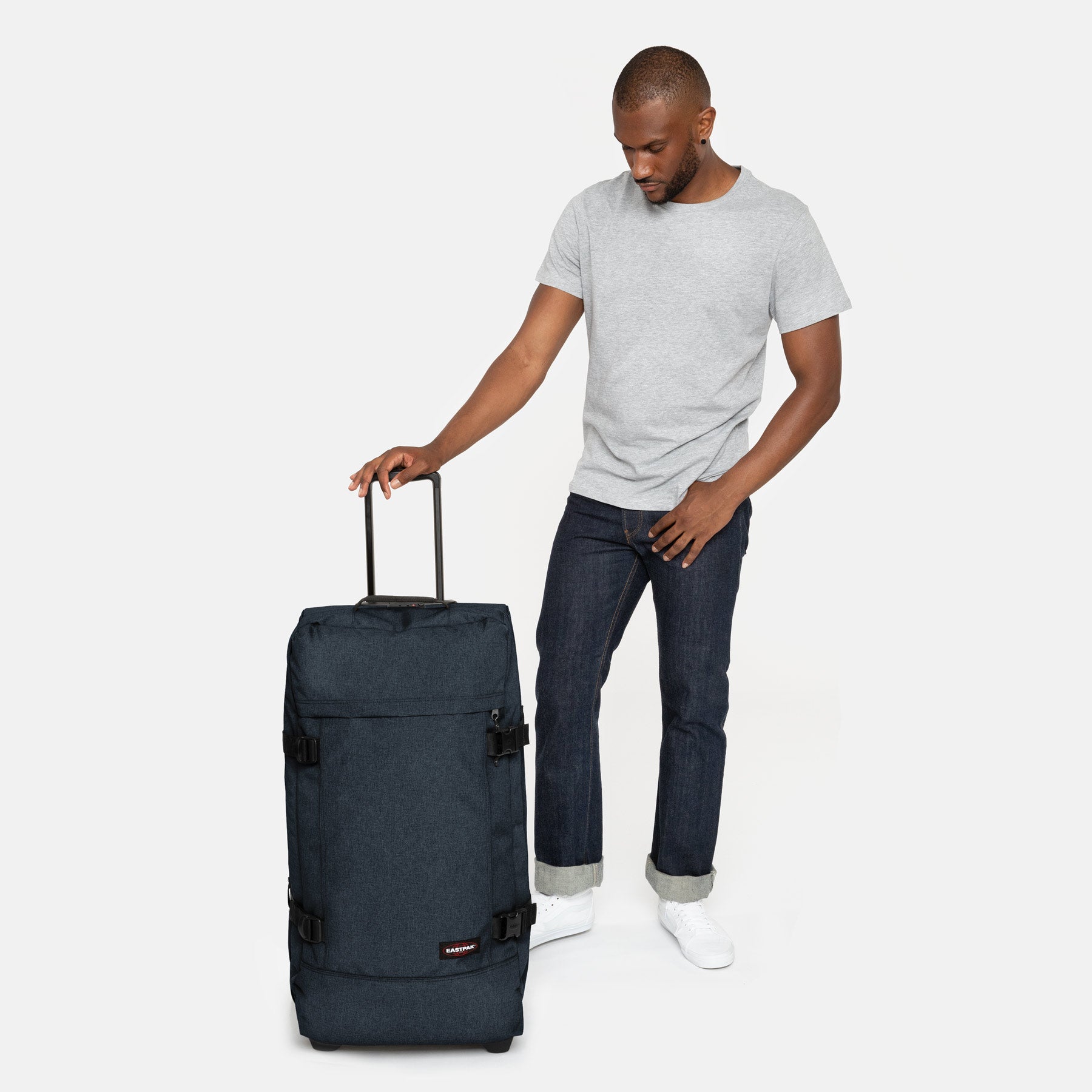 Tranverz L Triple Denim | Wheeled Luggage | Eastpak