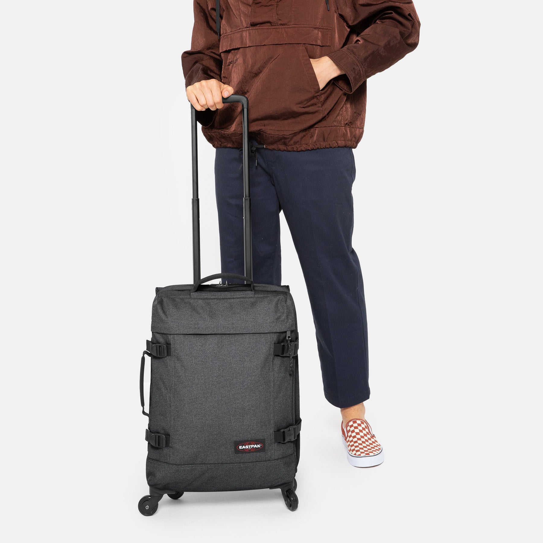 Trans4 S Black Denim | Wheeled Luggage | Eastpak