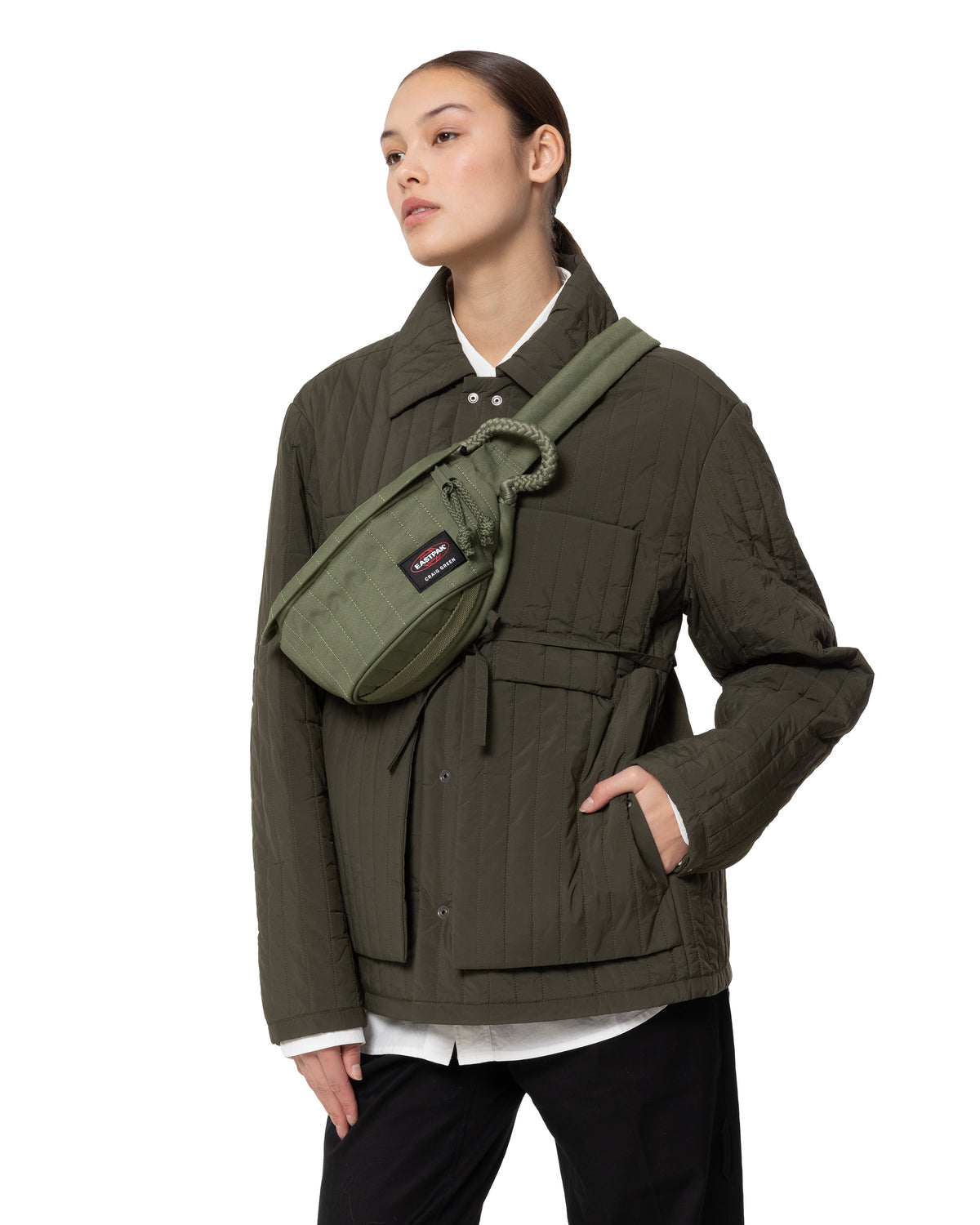 QUILTED WAIST BAG CG KHAKI - 2