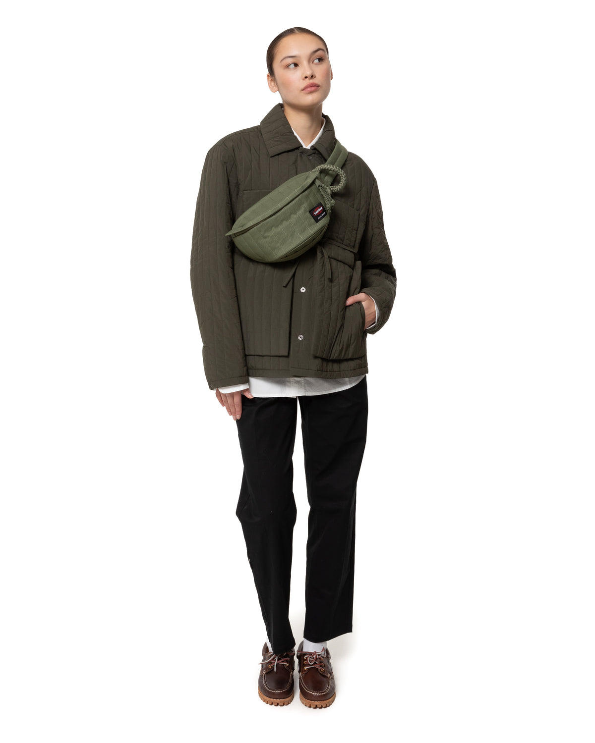 QUILTED WAIST BAG CG KHAKI - 7